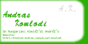 andras komlodi business card